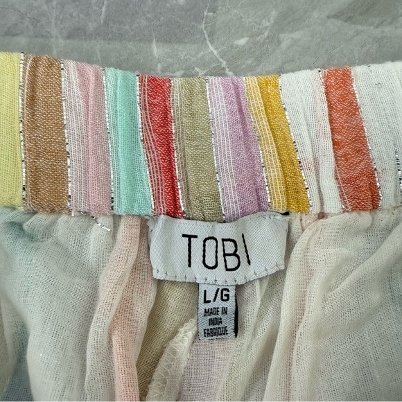 Women’s TOBI I Want It Crop Top Bandeau And Shorts Rainbow Stripe Two Piece Set - Picture 9 of 16